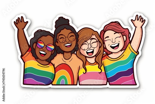LGBTQ Sticker cultivated design. Rainbow admire sticker motive lgbtq pride sticker for justice diversity Flag illustration. Colored lgbt parade orchid. Gender speech unrattled