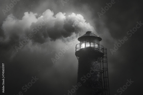 Lighthouse Emitting Smoke