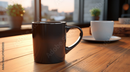 A black ceramic cup and a white cup with a saucer are on the wooden table, generative AI



A black ceramic cup and a white cup with a saucer are on the wooden table.






