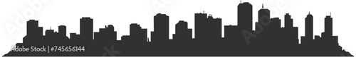black and white city silhouette without background