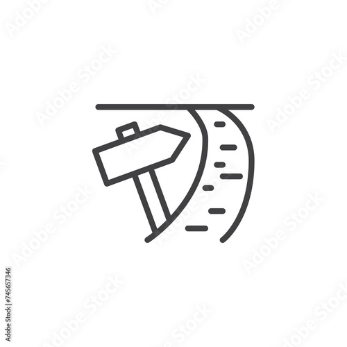 Trailhead sign line icon