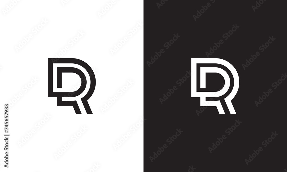 DR logo, monogram unique logo, black and white logo, premium elegant logo, letter DR Vector minimalist ambigram DR logo, monogram unique logo, black and white logo, premium elegant logo, letter DR Vector minimalist ambigram