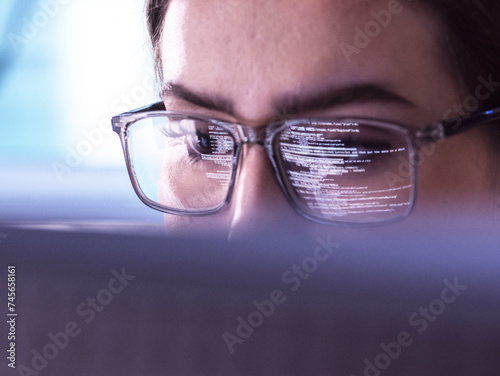 IT professional analyzing computer bug photo