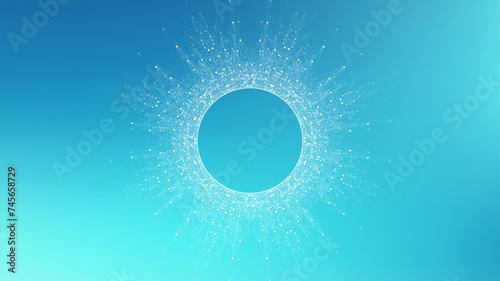 Quantum computing technology concept. Big Data Visualization. AI Generative Banner Concept In The Digital Style. Generative Design Element For Internet Technology. Concept Artificial Intelligence