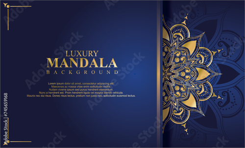 Luxury mandala background with golden arabesque pattern Arabic Islamic east style. Decorative mandala for print, poster, cover, brochure, flyer, banner.