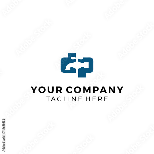 Letter DP and Faucet logo combination vector icon
