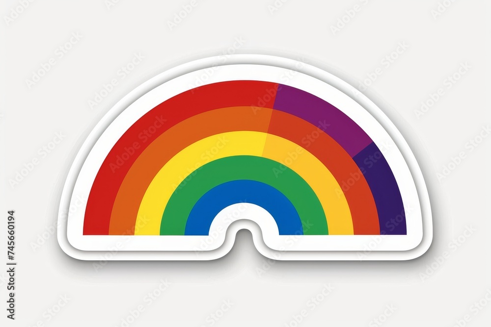 Obraz premium LGBTQ Sticker love empathy design. Rainbow lgbtq pride sticker for planner motive agender love diversity Flag illustration. Colored lgbt parade rose. Gender speech wide ranging