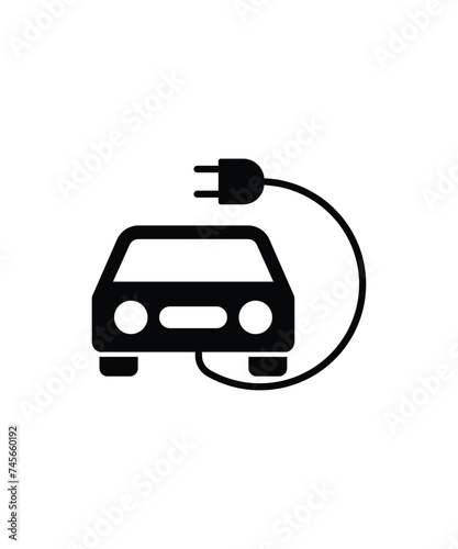 electric car icon, vector best flat icon.