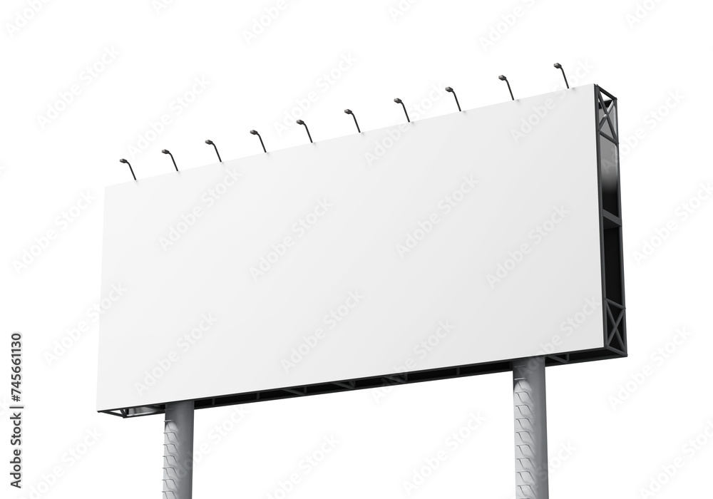Obraz premium Billboard mockup template, PNG transparency with shadow