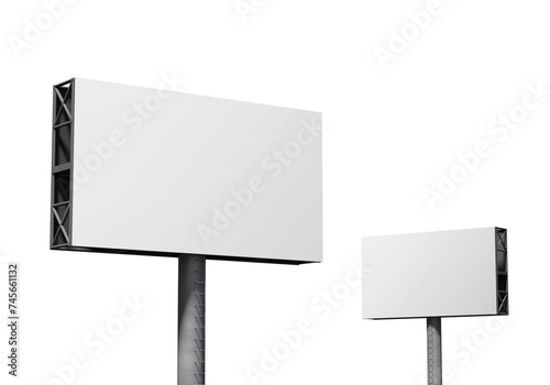 Billboard mockup template, PNG transparency with shadow