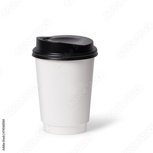 Coffee cup mockup template, PNG transparency with shadow