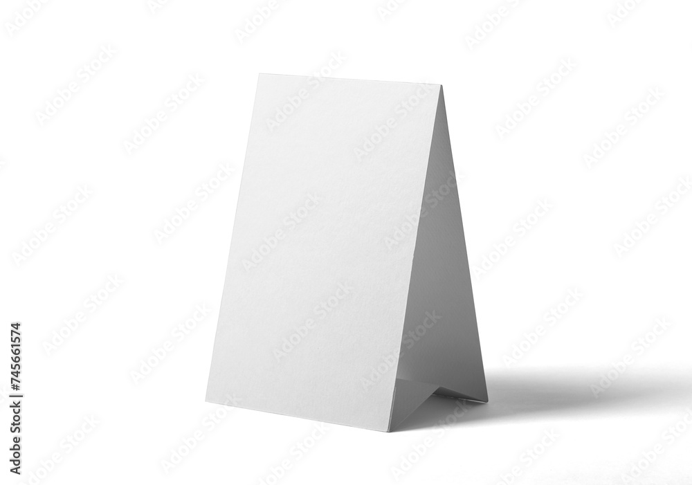 Table Tent Card Mockup Template, PNG transparency with shadow