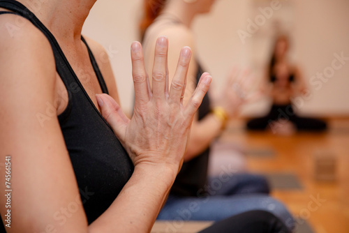 Woman in yoga class