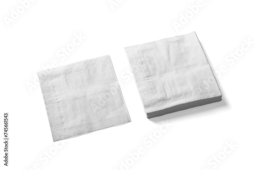 Paper Napkin Stack Mockup, PNG transparency with shadow