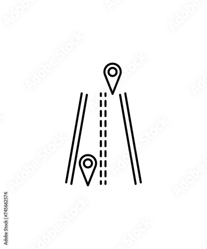 road with location icon, vector best line icon.