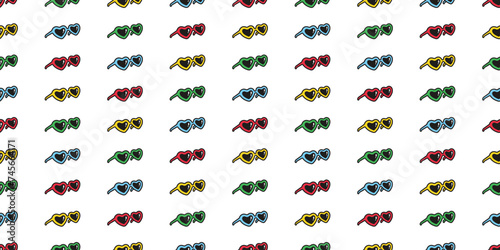 heart sunglasses seamless pattern vector fancy eyeglasses eyewear colorful doodle cartoon tile background  gift wrapping paper repeat wallpaper illustration scarf isolated design