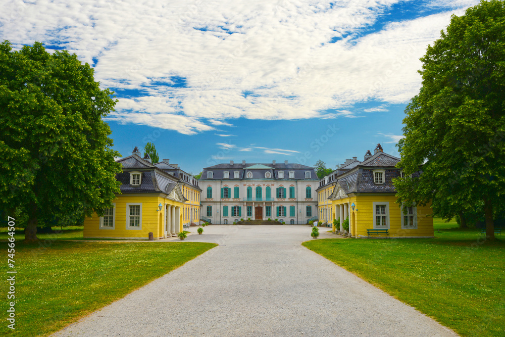 Schloss Wilhelmsthal, Park Wilhelmsthal, Schlossansicht von Westen