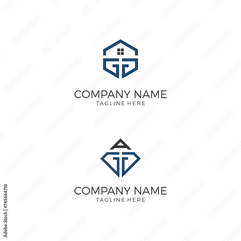 Fototapeta premium AGG or GGA logo concept vector for Real estate