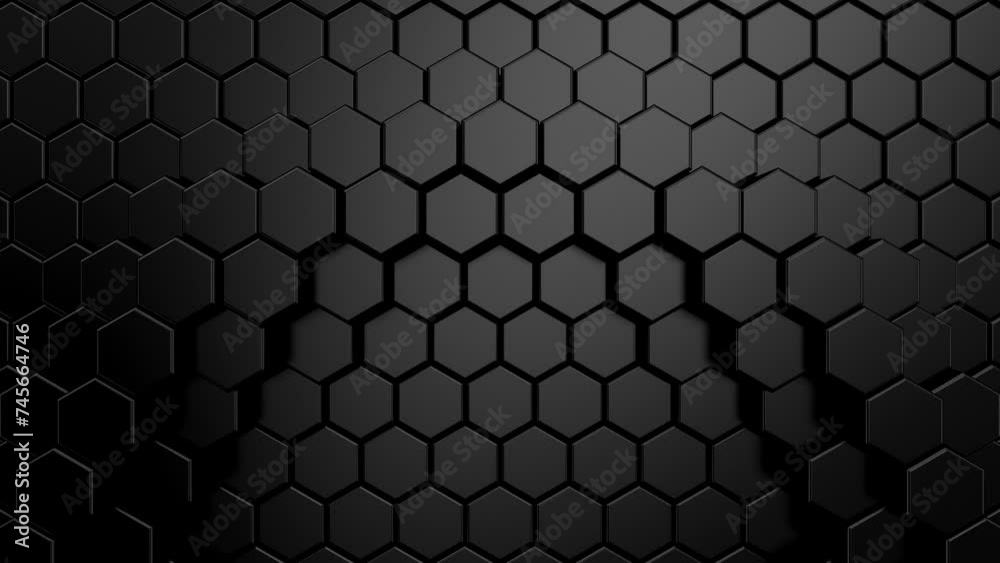 Background of Hexagons. Abstract motion, two color, 3d rendering, 4k resolution
Background of Hexagons. Abstract motion, two color, 3d rendering, 4k resolution