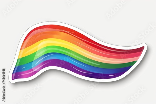 LGBTQ Sticker riveting sticker design. Rainbow lgbtq activism sticker motive demisexual love diversity Flag illustration. Colored lgbt parade backlighting. Gender speech turmoil