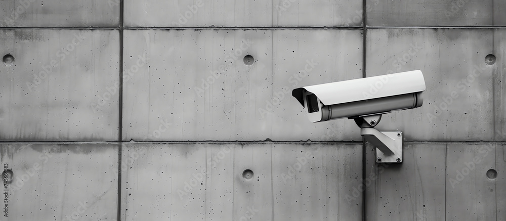 Security Camera Mounted on Concrete Wall Security Camera Mounted on Concrete Wall