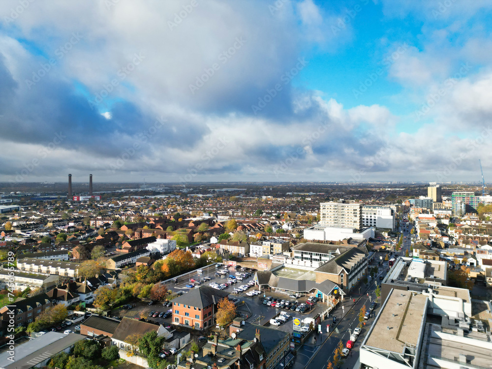 Fototapeta premium Aerial View of West Croydon London City of England Great Britain. November 20th, 2023