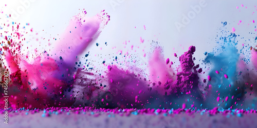 People celebrating the Holi festival with colors, powder, Color in hand, bowls of colors - Ai Generated photo