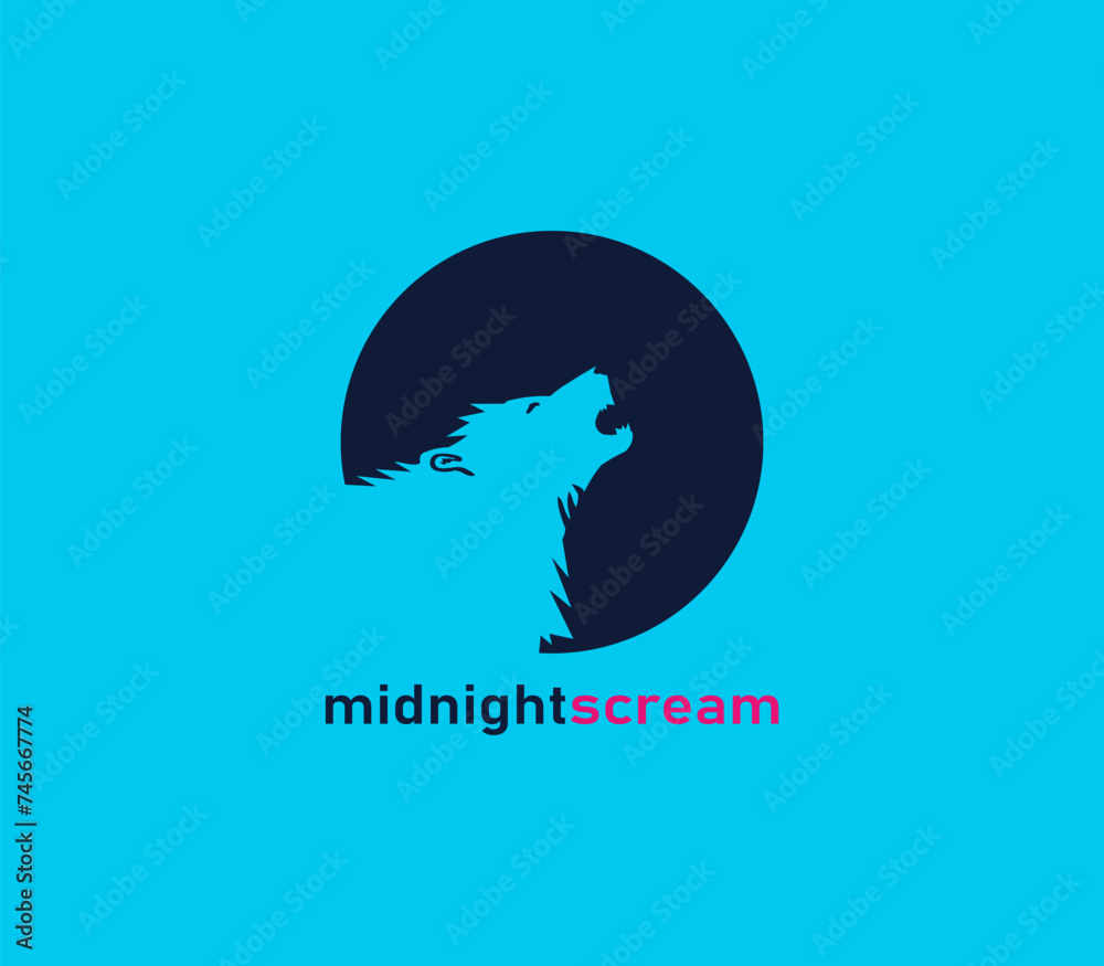 Fototapeta premium Silhouette wolf head logo.