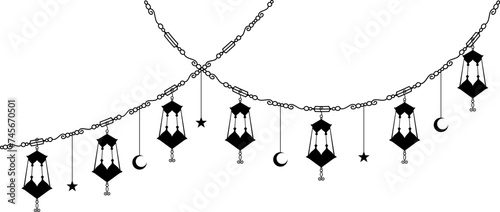 Hanging Islamic lantern illustration photo