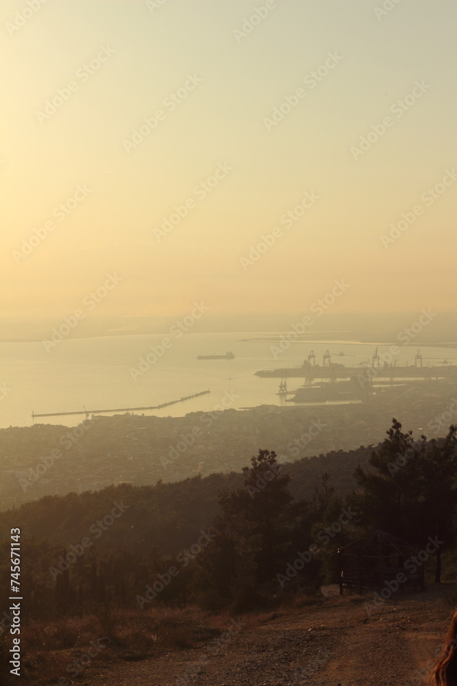 Thessaloniki's Coastal View: A Scene from the Hilltop