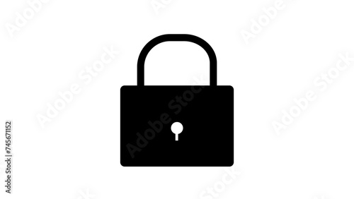 Black lock icon on a white background.