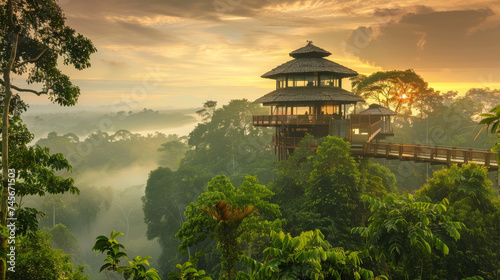 A majestic treehouse rises ...