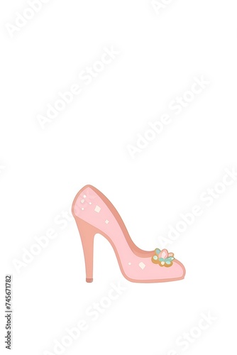 Pink High Heeled Shoe With Bow
