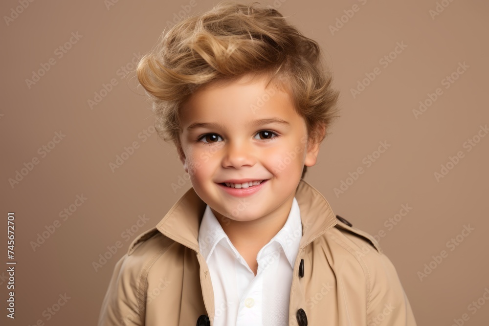 Portrait of a cute little boy with blond hair. Studio shot. Portrait of a cute little boy with blond hair. Studio shot.