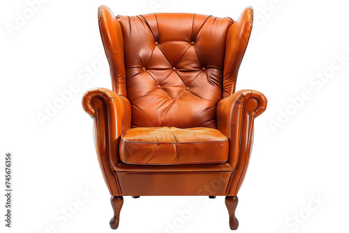 leather armchair isolated Image with No background, AI Generated