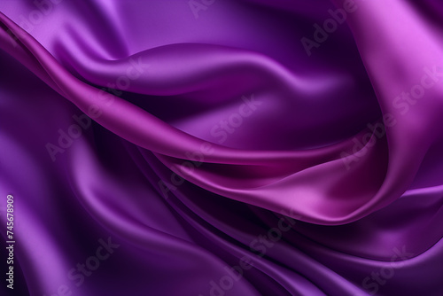 Abstract realistic wavy folds of purple silk texture satin velvet material background