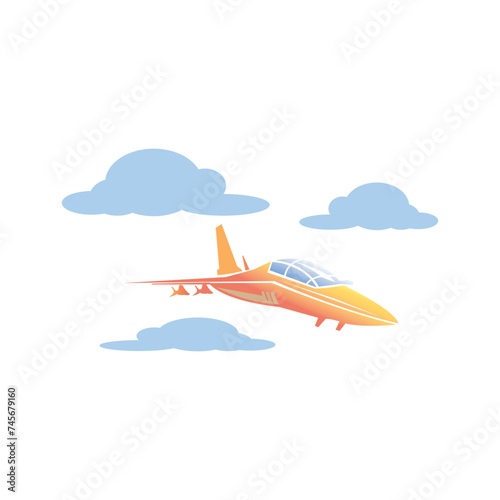 fighter plane icon logo illustration design vector