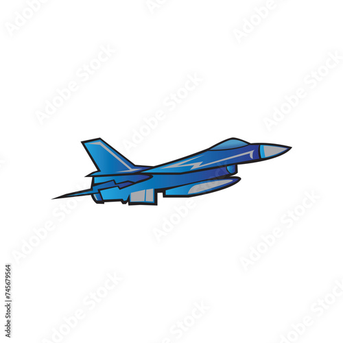fighter plane icon logo illustration design vector