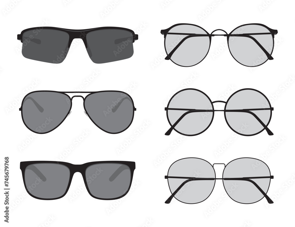 Vector illustration of black sunglasses