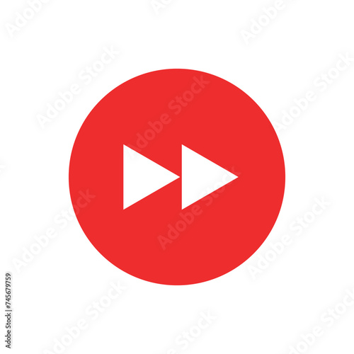 Free Download Red fast forward icon isolated on white background - GFXLoad