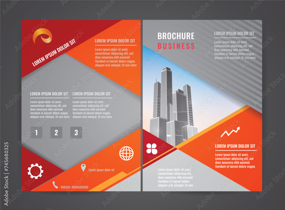 Modern brochure flyer design template. City background business book leaflet cover design, posters, booklets, wallpaper, banners, Urban Scene A4 Corporate Brochure and Presentation Background