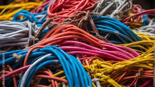 Colorful Cords Stacked Together