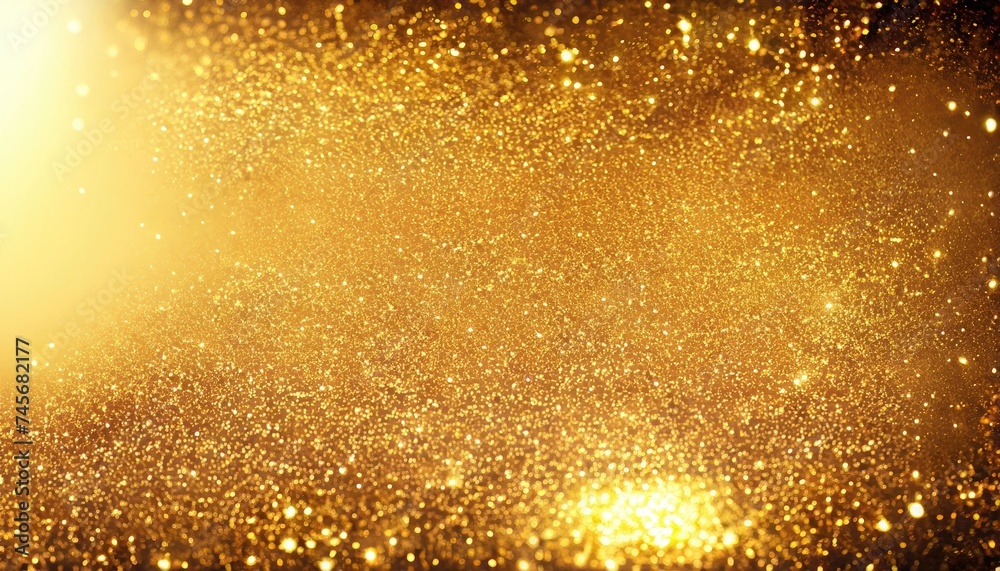 A shimmering golden canvas of glittering dust particles