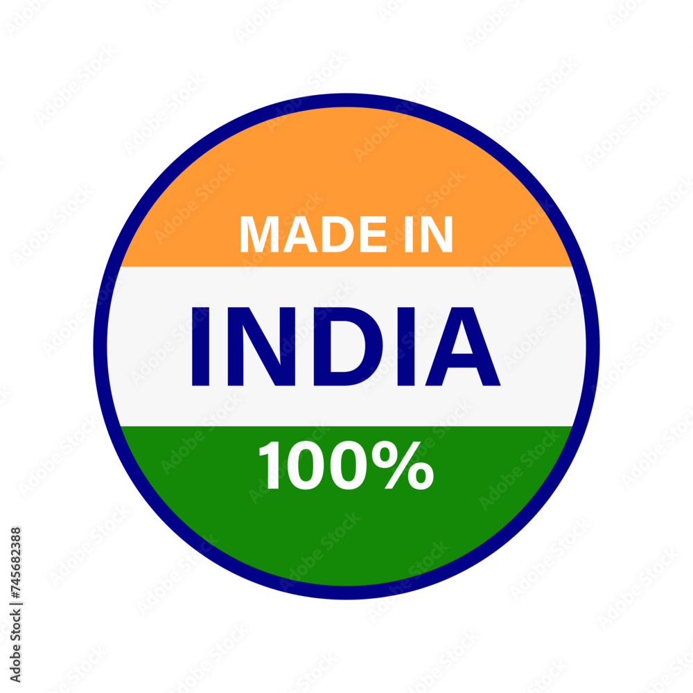 Made in India sign icon basic simple design Made in India sign icon basic simple design