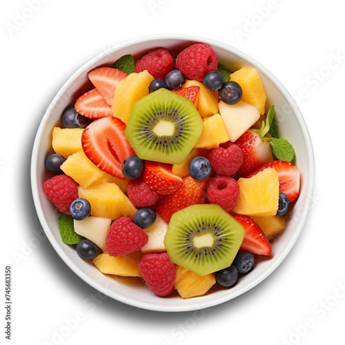 Fresh fruit salad isolated on transparent or white background, png