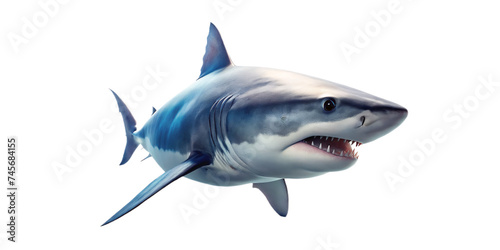 Great white shark Marine predator large open mouth  in lurking and attack mode