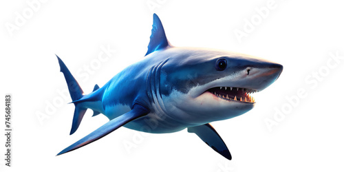 Great white shark Marine predator large open mouth  in lurking and attack mode