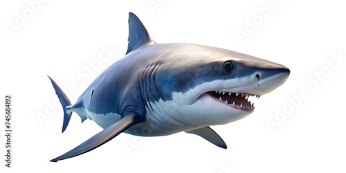 Great white shark Marine predator large open mouth  in lurking and attack mode