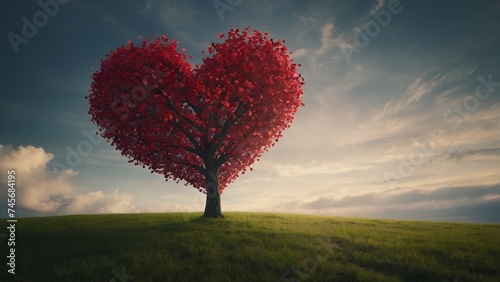 Heart Shaped Tree in Field