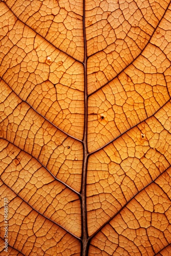 Macro autumn texture of orange leaves. Selective focus.